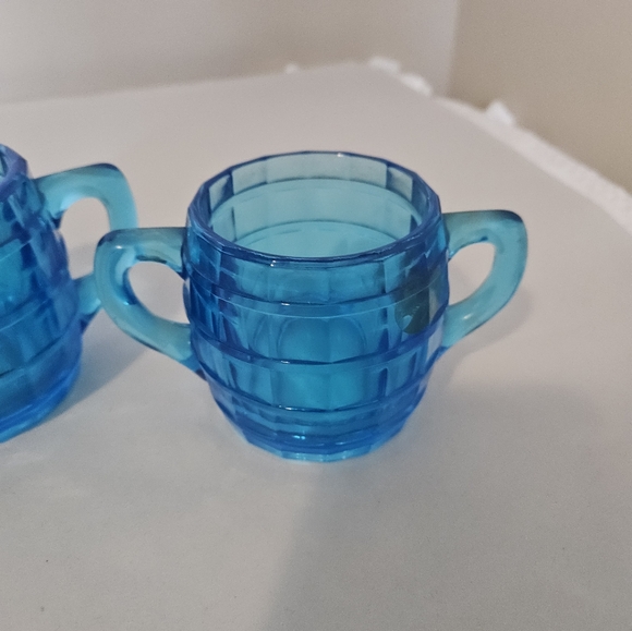 Blue Glass Creamer and Sugar Set - Picture 4 of 14